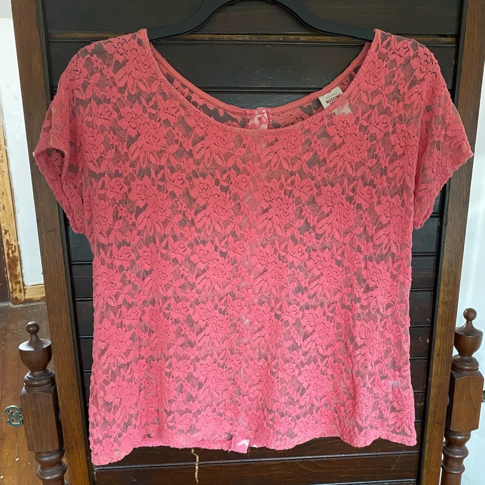 Mossimo Lace Shirt with Back Buttons